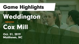 Weddington  vs Cox Mill  Game Highlights - Oct. 31, 2019