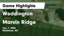 Weddington  vs Marvin Ridge  Game Highlights - Jan. 7, 2020