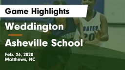 Weddington  vs Asheville School Game Highlights - Feb. 26, 2020