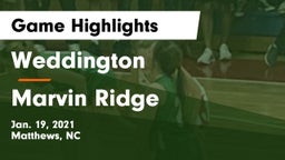 Weddington  vs Marvin Ridge  Game Highlights - Jan. 19, 2021