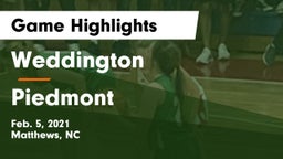 Weddington  vs Piedmont  Game Highlights - Feb. 5, 2021