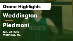 Weddington  vs Piedmont  Game Highlights - Jan. 28, 2022