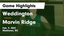 Weddington  vs Marvin Ridge  Game Highlights - Feb. 9, 2022