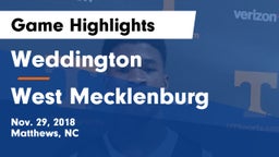 Weddington  vs West Mecklenburg  Game Highlights - Nov. 29, 2018