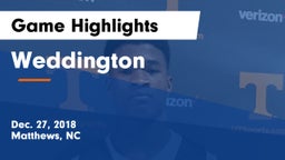 Weddington  Game Highlights - Dec. 27, 2018