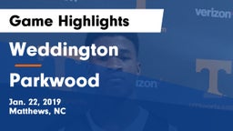 Weddington  vs Parkwood  Game Highlights - Jan. 22, 2019