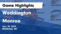 Weddington  vs Monroe  Game Highlights - Jan. 25, 2019