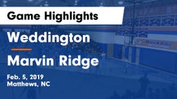 Weddington  vs Marvin Ridge  Game Highlights - Feb. 5, 2019