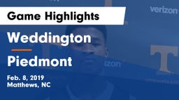 Weddington  vs Piedmont  Game Highlights - Feb. 8, 2019