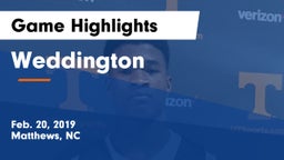 Weddington  Game Highlights - Feb. 20, 2019