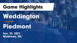 Weddington  vs Piedmont  Game Highlights - Jan. 22, 2021