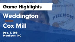 Weddington  vs Cox Mill  Game Highlights - Dec. 3, 2021