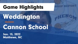 Weddington  vs Cannon School Game Highlights - Jan. 15, 2022