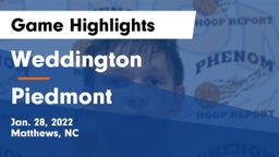 Weddington  vs Piedmont  Game Highlights - Jan. 28, 2022
