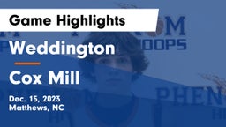 Weddington  vs Cox Mill  Game Highlights - Dec. 15, 2023