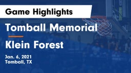 Tomball Memorial  vs Klein Forest  Game Highlights - Jan. 6, 2021