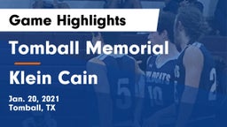 Tomball Memorial  vs Klein Cain  Game Highlights - Jan. 20, 2021