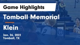 Tomball Memorial  vs Klein  Game Highlights - Jan. 26, 2022