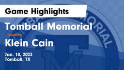 Tomball Memorial  vs Klein Cain  Game Highlights - Jan. 18, 2023