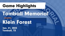 Tomball Memorial  vs Klein Forest  Game Highlights - Jan. 21, 2023