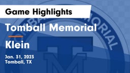 Tomball Memorial  vs Klein  Game Highlights - Jan. 31, 2023