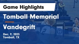 Tomball Memorial  vs Vandegrift  Game Highlights - Dec. 9, 2023