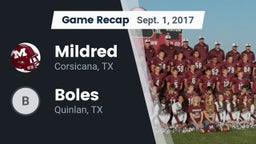 Recap: Mildred  vs. Boles  2017