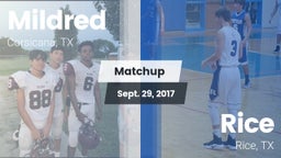 Matchup: Mildred  vs. Rice  2017