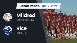 Recap: Mildred  vs. Rice  2022