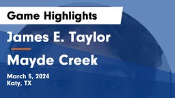 James E. Taylor  vs Mayde Creek  Game Highlights - March 5, 2024