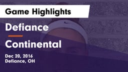 Defiance  vs Continental  Game Highlights - Dec 20, 2016