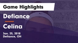 Defiance  vs Celina  Game Highlights - Jan. 25, 2018