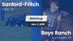 Matchup: Sanford-Fritch High vs. Boys Ranch  2018