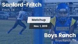 Matchup: Sanford-Fritch High vs. Boys Ranch  2019