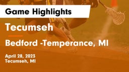 Tecumseh  vs Bedford -Temperance, MI Game Highlights - April 28, 2023