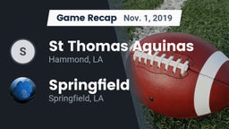 Recap: St Thomas Aquinas vs. Springfield  2019