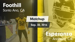 Matchup: Foothill  vs. Esperanza  2016
