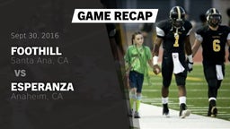 Recap: Foothill  vs. Esperanza  2016