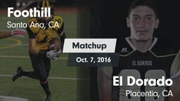Matchup: Foothill  vs. El Dorado  2016