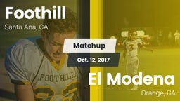 Matchup: Foothill  vs. El Modena  2017