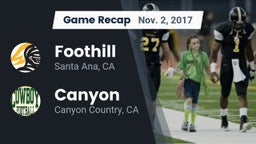 Recap: Foothill  vs. Canyon  2017