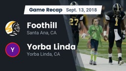 Recap: Foothill  vs. Yorba Linda  2018