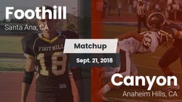 Matchup: Foothill  vs. Canyon  2018