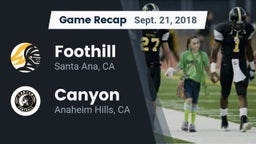 Recap: Foothill  vs. Canyon  2018