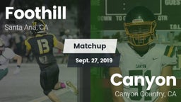 Matchup: Foothill  vs. Canyon  2019
