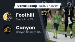 Recap: Foothill  vs. Canyon  2019