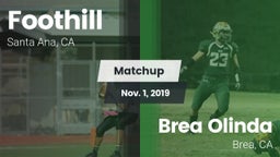 Matchup: Foothill  vs. Brea Olinda  2019
