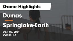 Dumas  vs Springlake-Earth  Game Highlights - Dec. 28, 2021