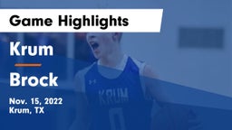 Krum  vs Brock  Game Highlights - Nov. 15, 2022