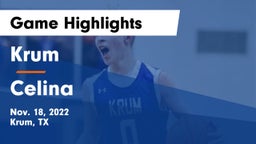 Krum  vs Celina  Game Highlights - Nov. 18, 2022
